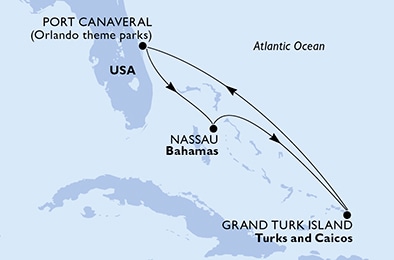 Mapa trasy rejsu