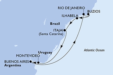 Mapa trasy rejsu