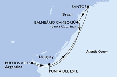 Mapa trasy rejsu