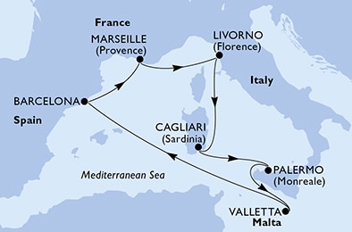 Mapa trasy rejsu