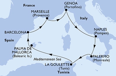 Mapa trasy rejsu