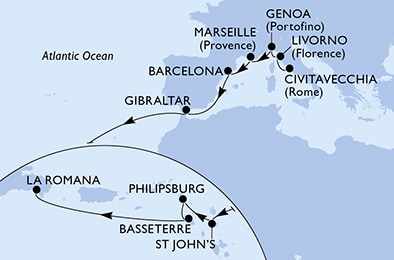 Mapa trasy rejsu