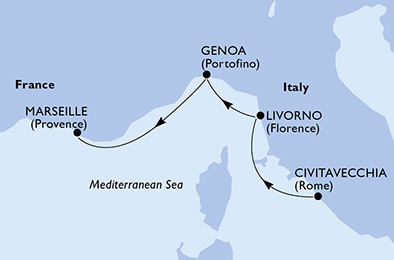 Mapa trasy rejsu