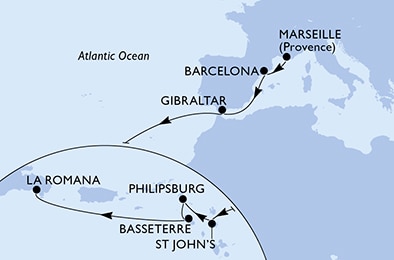 Mapa trasy rejsu