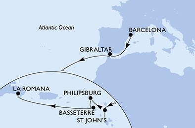 Mapa trasy rejsu