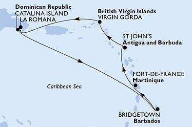 Mapa trasy rejsu