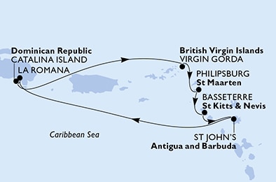Mapa trasy rejsu