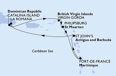 Mapa trasy rejsu