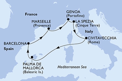 Mapa trasy rejsu