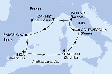 Mapa trasy rejsu
