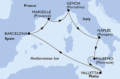 Mapa trasy rejsu