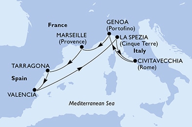 Mapa trasy rejsu