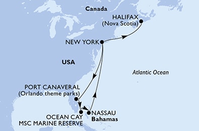 Mapa trasy rejsu