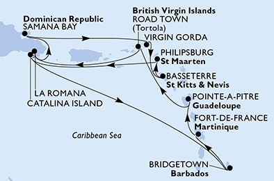 Mapa trasy rejsu