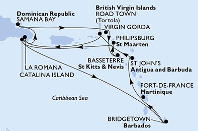 Mapa trasy rejsu