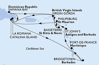 Mapa trasy rejsu