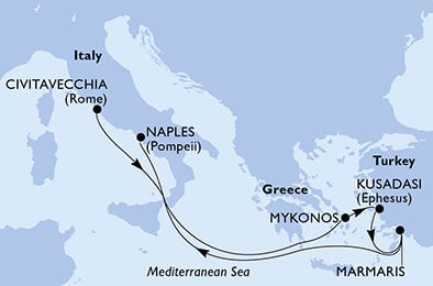 Mapa trasy rejsu