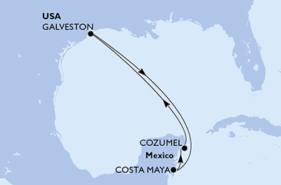 Mapa trasy rejsu