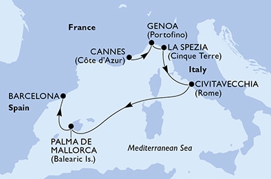 Mapa trasy rejsu
