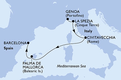 Mapa trasy rejsu