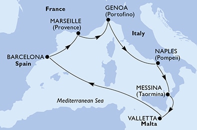 Mapa trasy rejsu