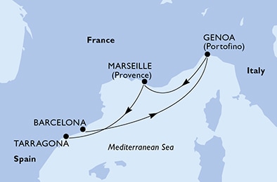 Mapa trasy rejsu