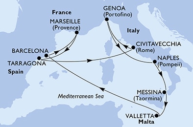 Mapa trasy rejsu