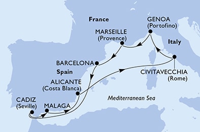 Mapa trasy rejsu
