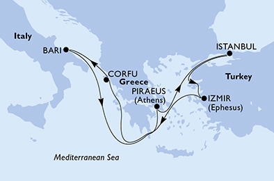 Mapa trasy rejsu