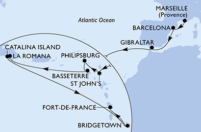 Mapa trasy rejsu