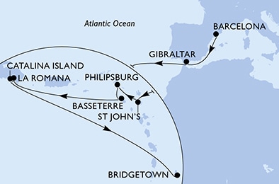 Mapa trasy rejsu