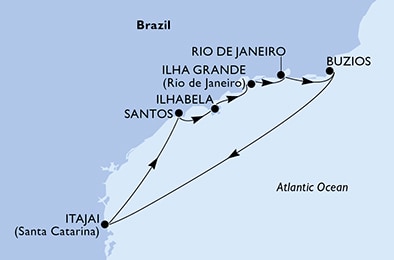 Mapa trasy rejsu