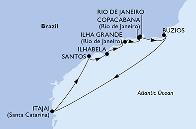 Mapa trasy rejsu