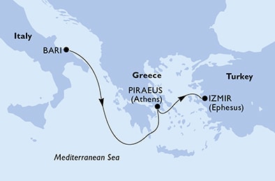 Mapa trasy rejsu