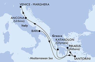 Mapa trasy rejsu