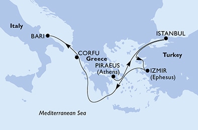 Mapa trasy rejsu