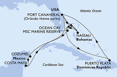 Mapa trasy rejsu
