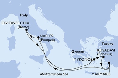 Mapa trasy rejsu