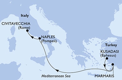 Mapa trasy rejsu