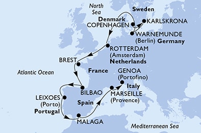 Mapa trasy rejsu