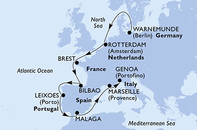 Mapa trasy rejsu