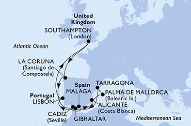 Mapa trasy rejsu