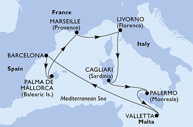 Mapa trasy rejsu