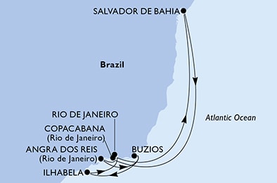 Mapa trasy rejsu