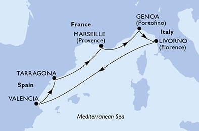 Mapa trasy rejsu