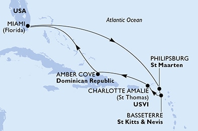 Mapa trasy rejsu