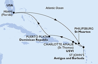 Mapa trasy rejsu