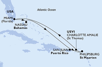 Mapa trasy rejsu