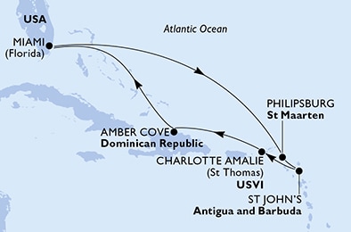 Mapa trasy rejsu