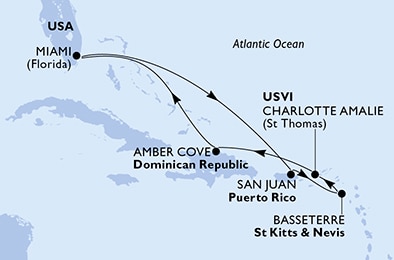 Mapa trasy rejsu